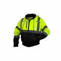 Pyramex Jacket , Bomber Type , Hi-Vis Lime/Black Color , XXXXXL, Polyester Material , Fleece Lining RJ3110X5